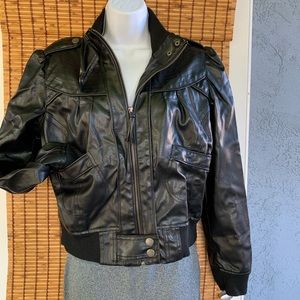 Faux Leather Bomber 🏍
